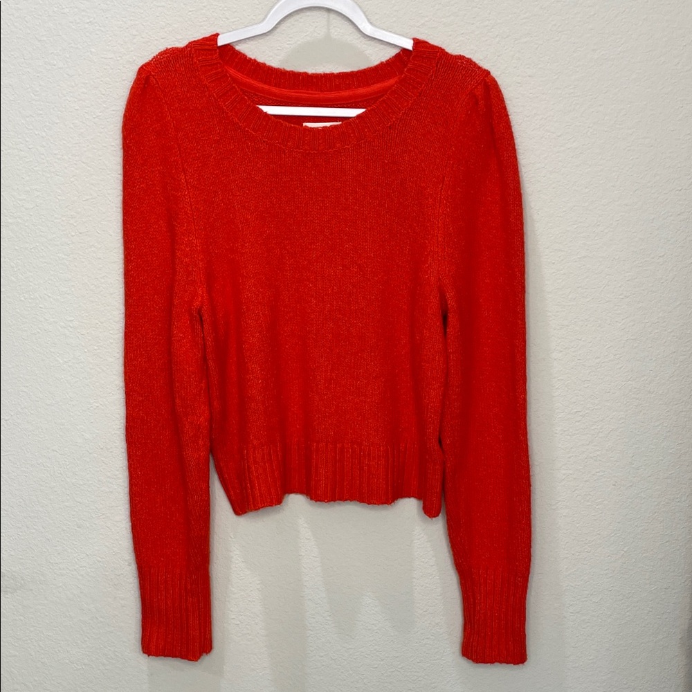 Maeve for Anthropologie Tomato Red Women's Crewneck Sweater Sweater EUC Size  Lg